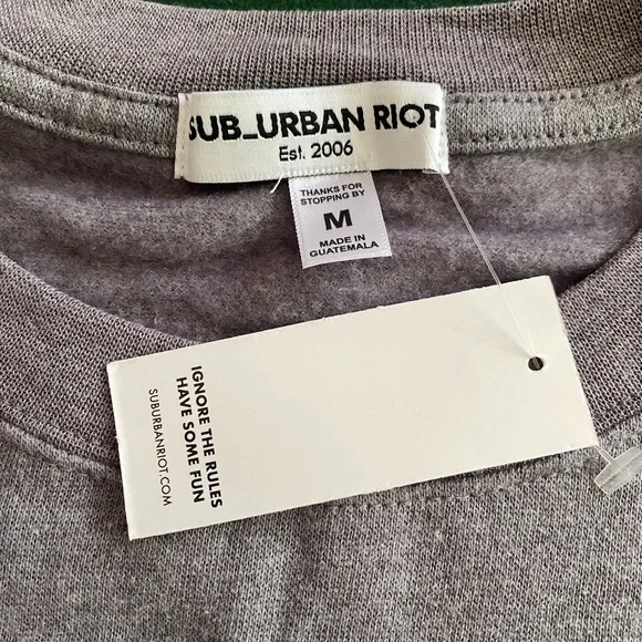 Sub_Urban Riot Grey Kindness sweatshirt NWT - Picture 4 of 4